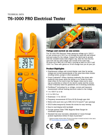 Thumbnail of document Data Sheet - T6-1000 Pro Electrical Tester